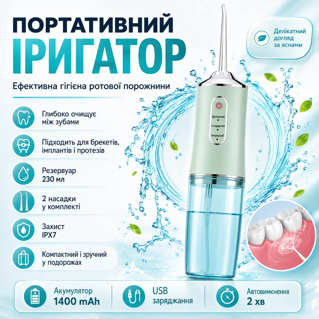 Іригатор для зубів і порожнини рота Portable Oral Irrigator