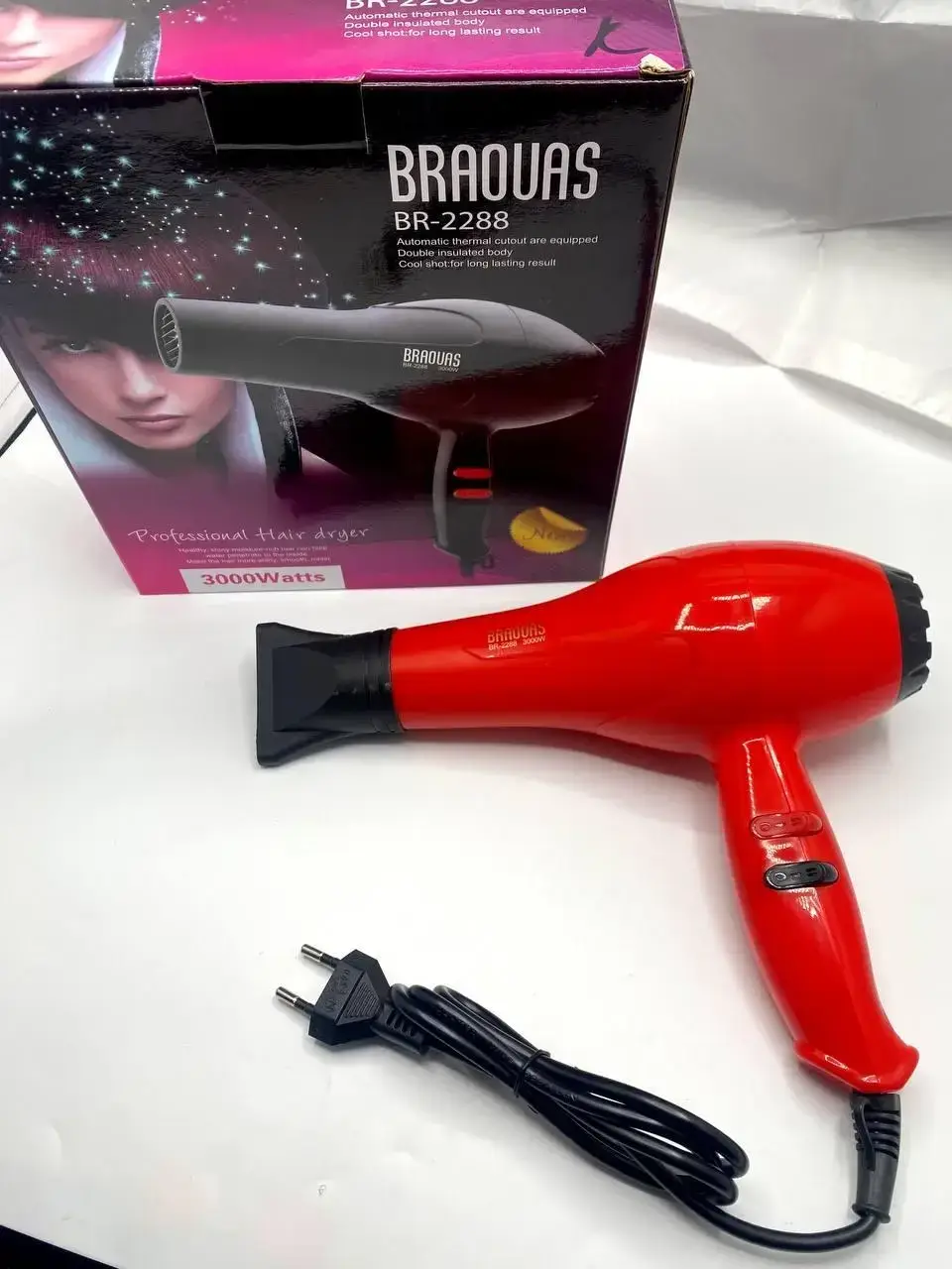 Фен для волосся із захистом від перегрівання Braouas br-2288 3000w