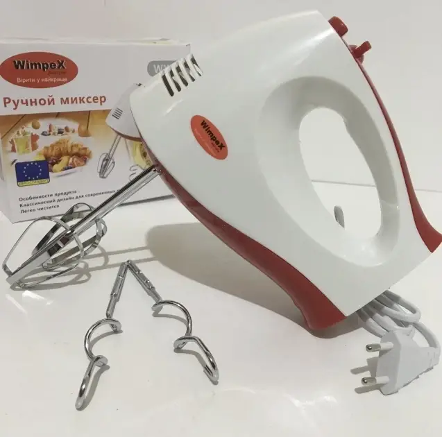 Міксер ручний для збивання та замішування тіста 7 режимів WIMPEX WX-435 120 Вт