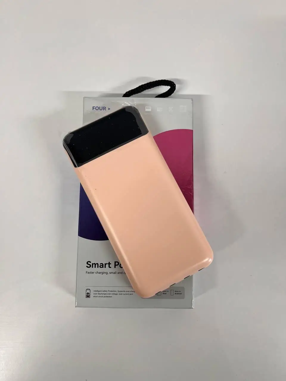 Повербанк із вбудованими кабелями KT T51X 10000mAh Персиковий