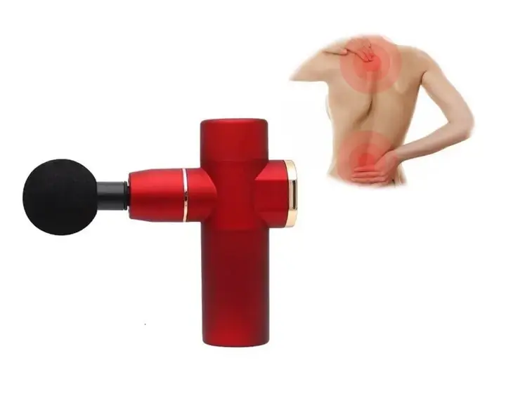 Портативний ручний масажер пістолет для тіла Fascial Gun Mini Red