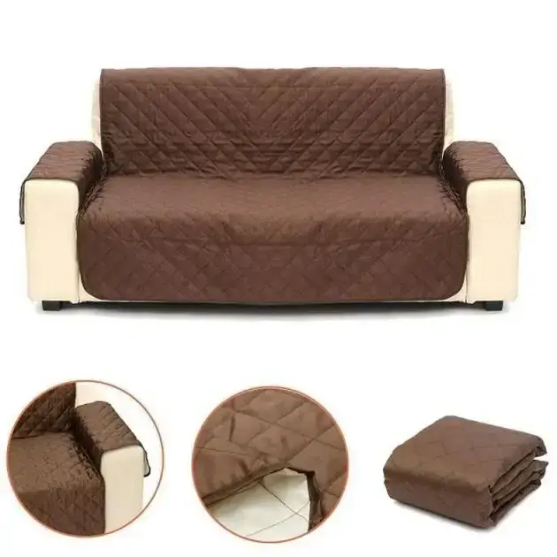 Двостороння накидка на диван Couch Coat коричневого кольору Чохол для меблів водонепроникний