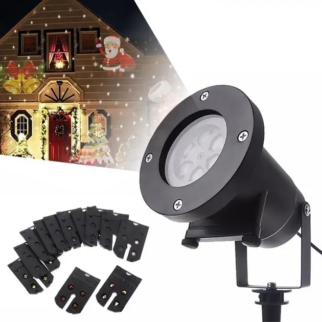 Лазерна установка Festival Projection Lamp вуличний проєктор з 12 змінними слайдами та пультом