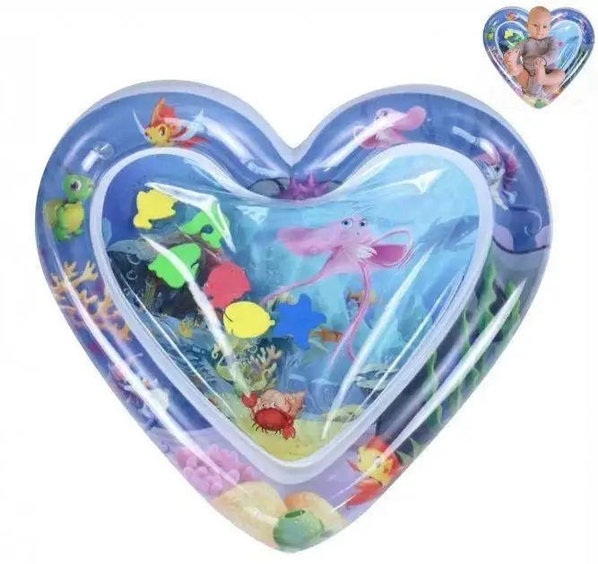 Килимок розвивальний AirPro Серце водяне дитяче надувний BABY SLAPPED PAD 63x63x8 cm