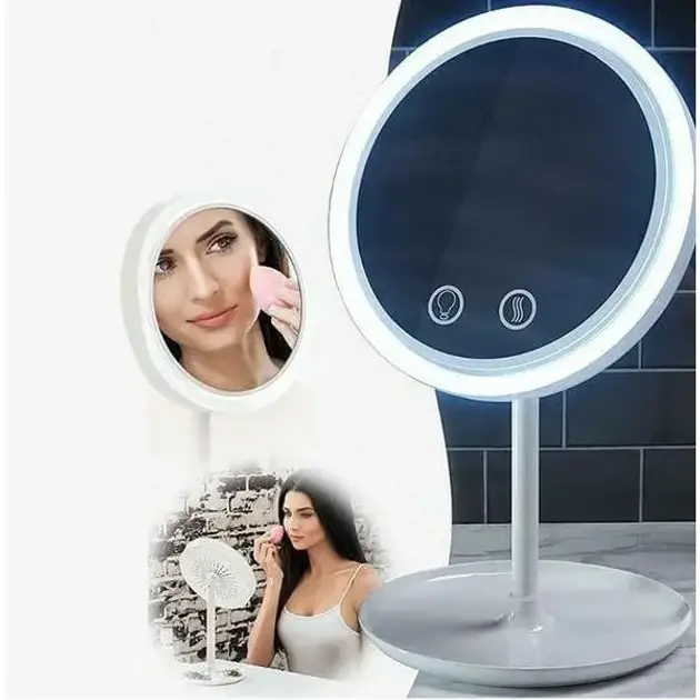 Кругле дзеркало з підсвіткою Beauty Breeze Mirror | Настільне косметичне дзеркало з підсвіткою