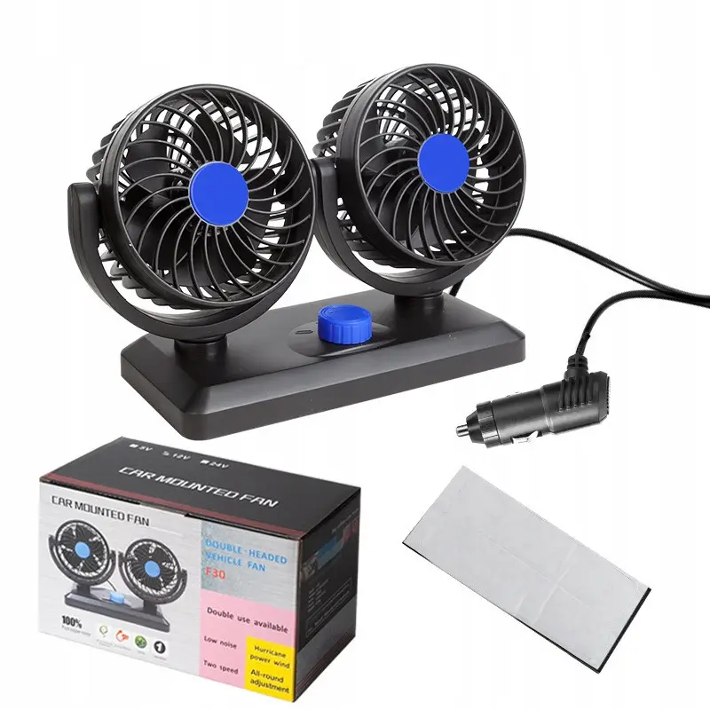 Автомобільний вентилятор CAR SMALL FAN 12 V F30 Подвійний вентилятор на панель приладів 12 В