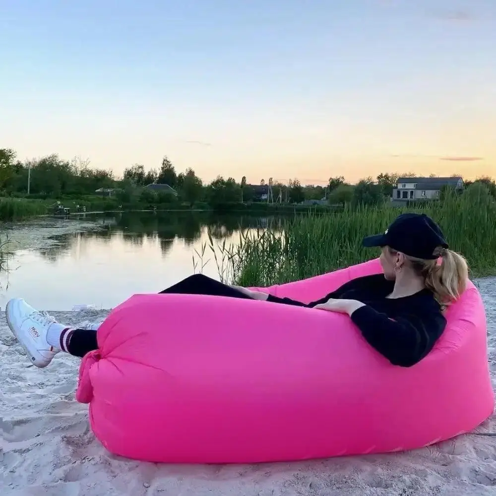 Надувний матрац (180х70 см) AIR SOFA CLOUD, Рожевий/ Шезлонг надувний/ Ламзак