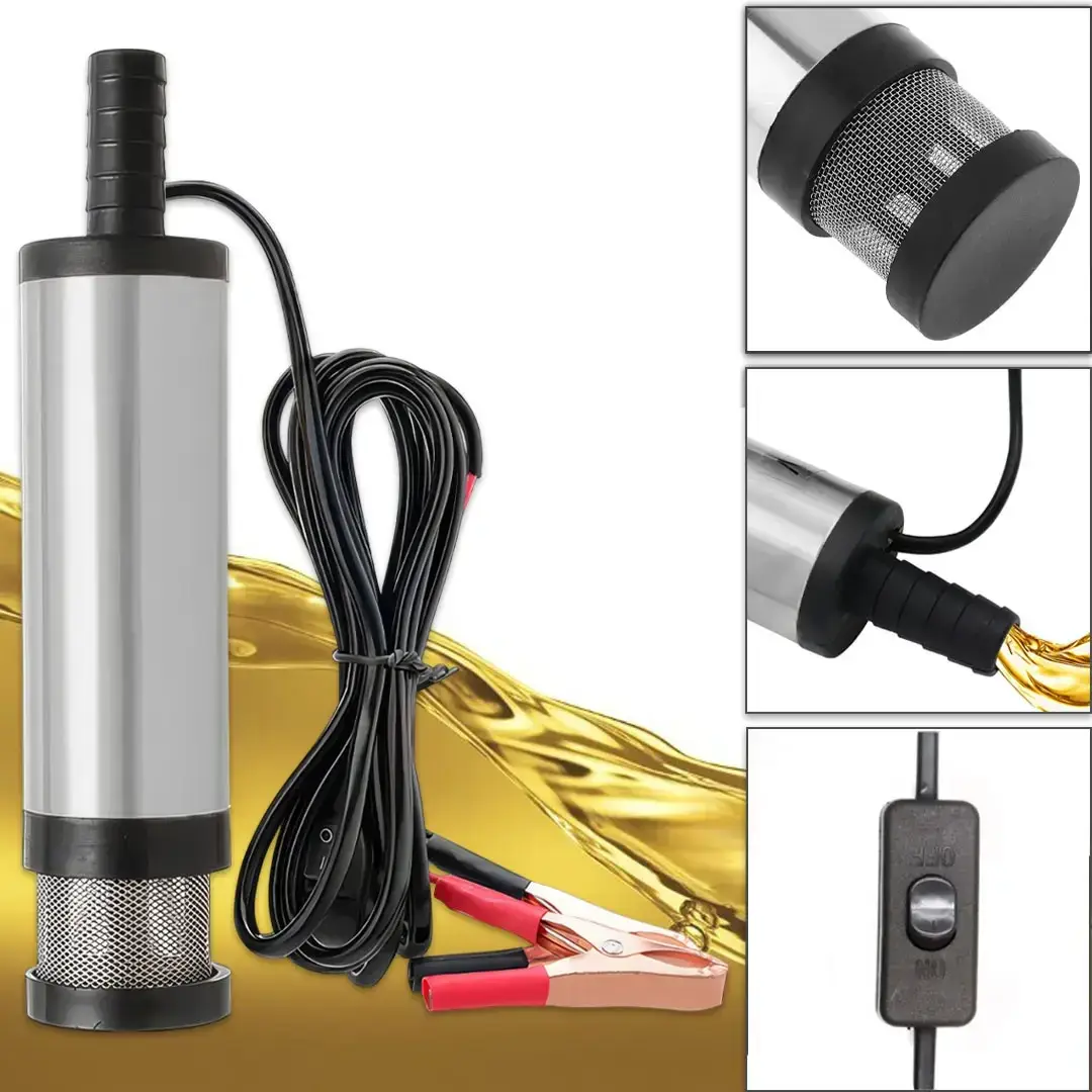 Електричний заглибний насос для перекачування палива та рідин 12V Сірий AND5260