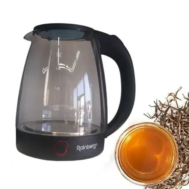 УЦІНКА! Скляний чайник Rainberg RB-2240 Дисковий 2200 W (Плохе паковання 3188)