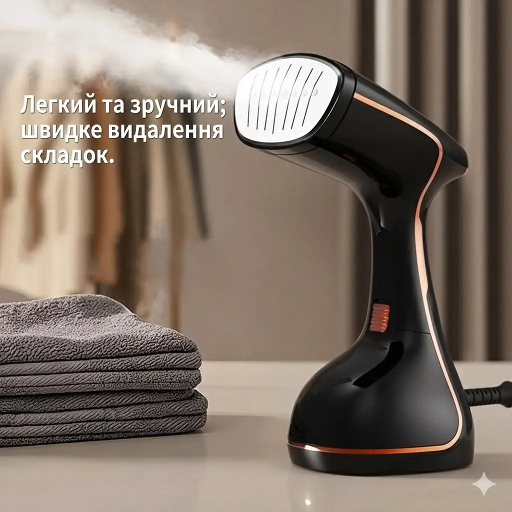 Вертикальний відпарювач 1500 Вт, ручний парогенератор для дому та подорожей