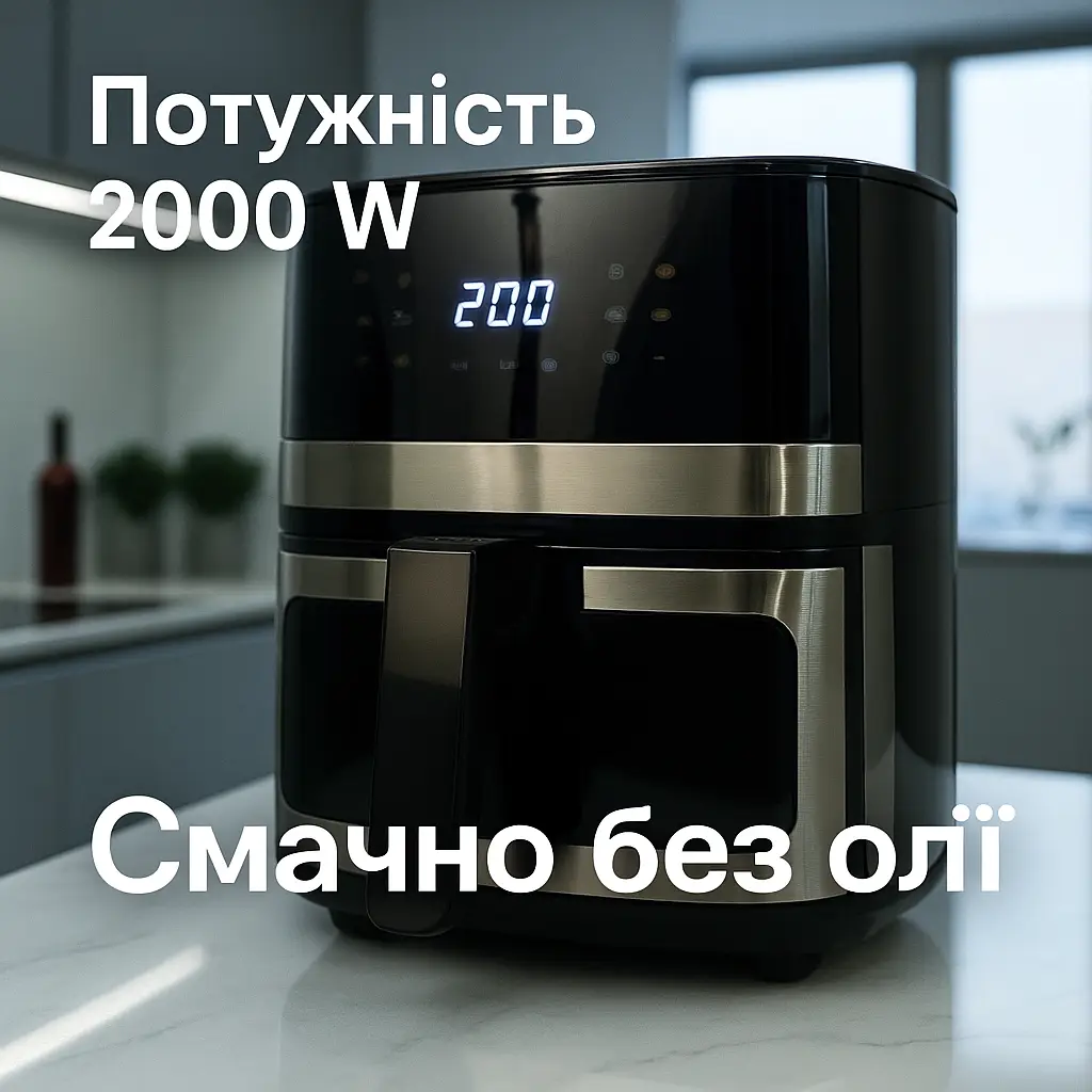 Аерофритюрниця Crownberg CB-5552 5,5 л 2000 Вт сенсорна мультипіч без олії
