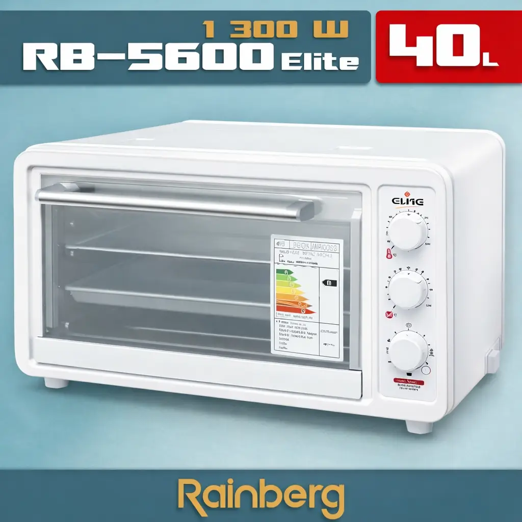 УЦІНКА! Електрична піч Elite Rainberg RB-5600 1300 Вт Об'єм 40 літрів (Плохе паковання, ум'ятина на корпусі 3447)