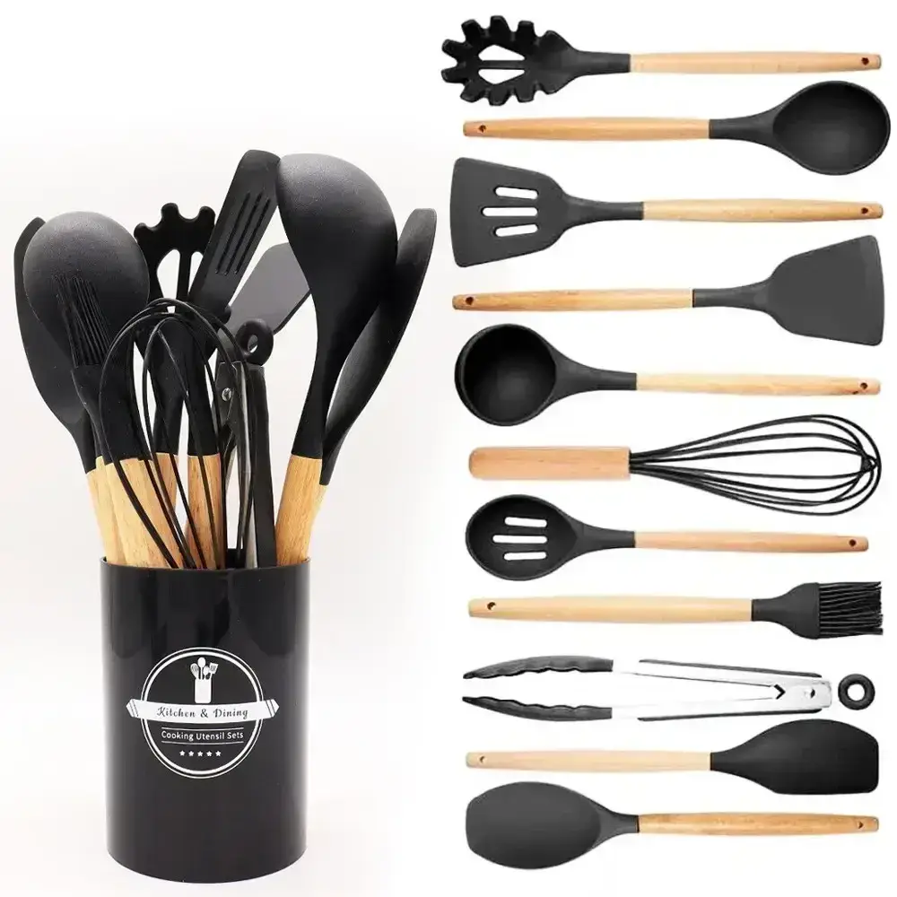 ОЧЕНКА! Набір кухонного приладдя з 12 предметів Kitchen Set RD-1204 (пошкодження підставки 3548)