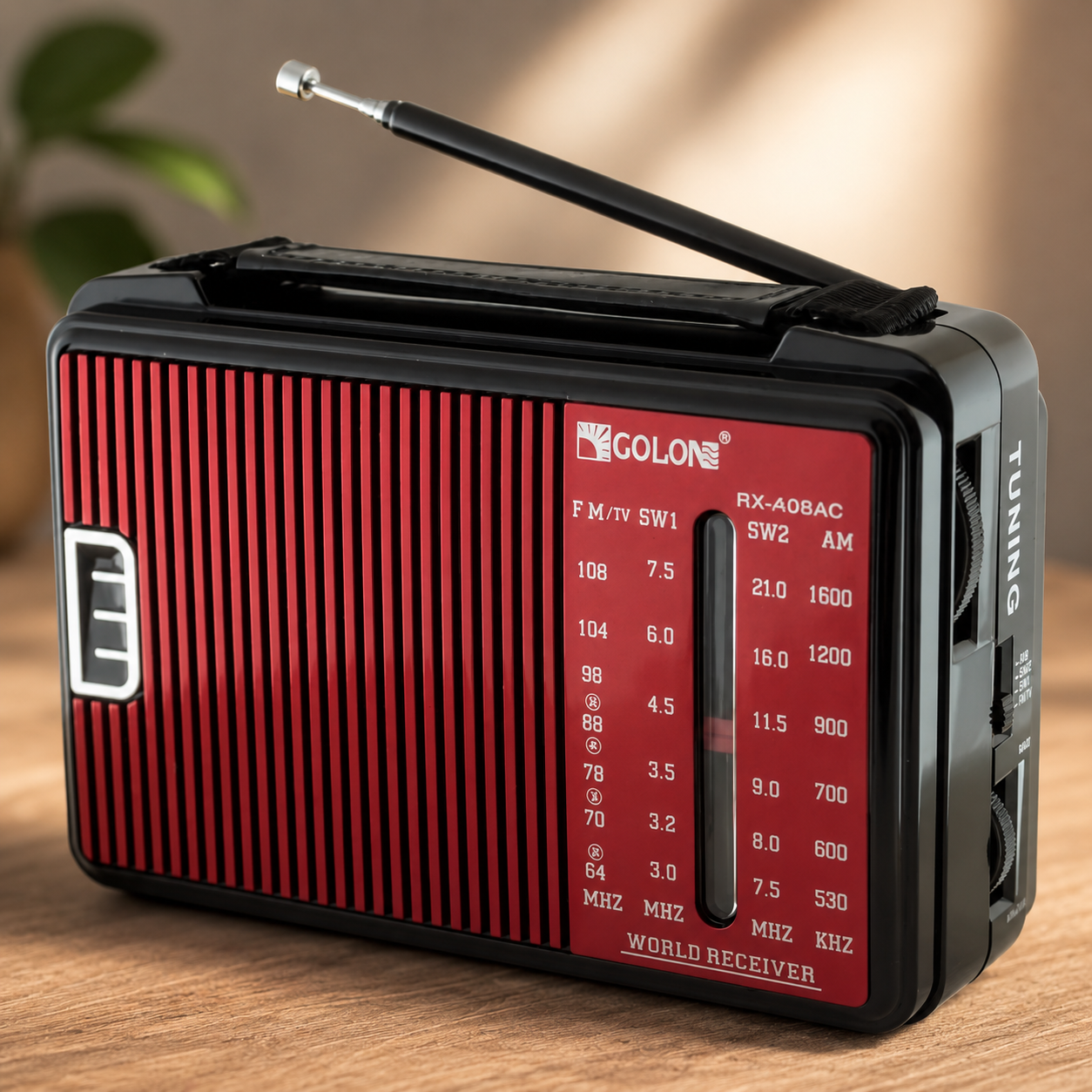 Радіоприймач Golon RX-A08 AC FM/AM/SW від 220 батарейок R20