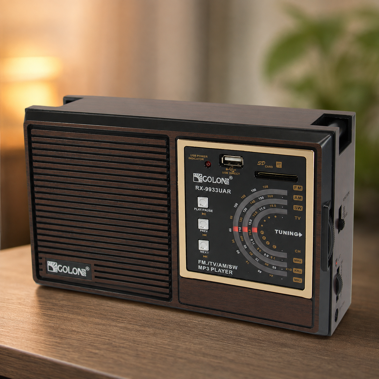 Акумуляторний радіоприймач GOLON RX-9933 UAR USB/SD, FM/УКХ/AM/SW