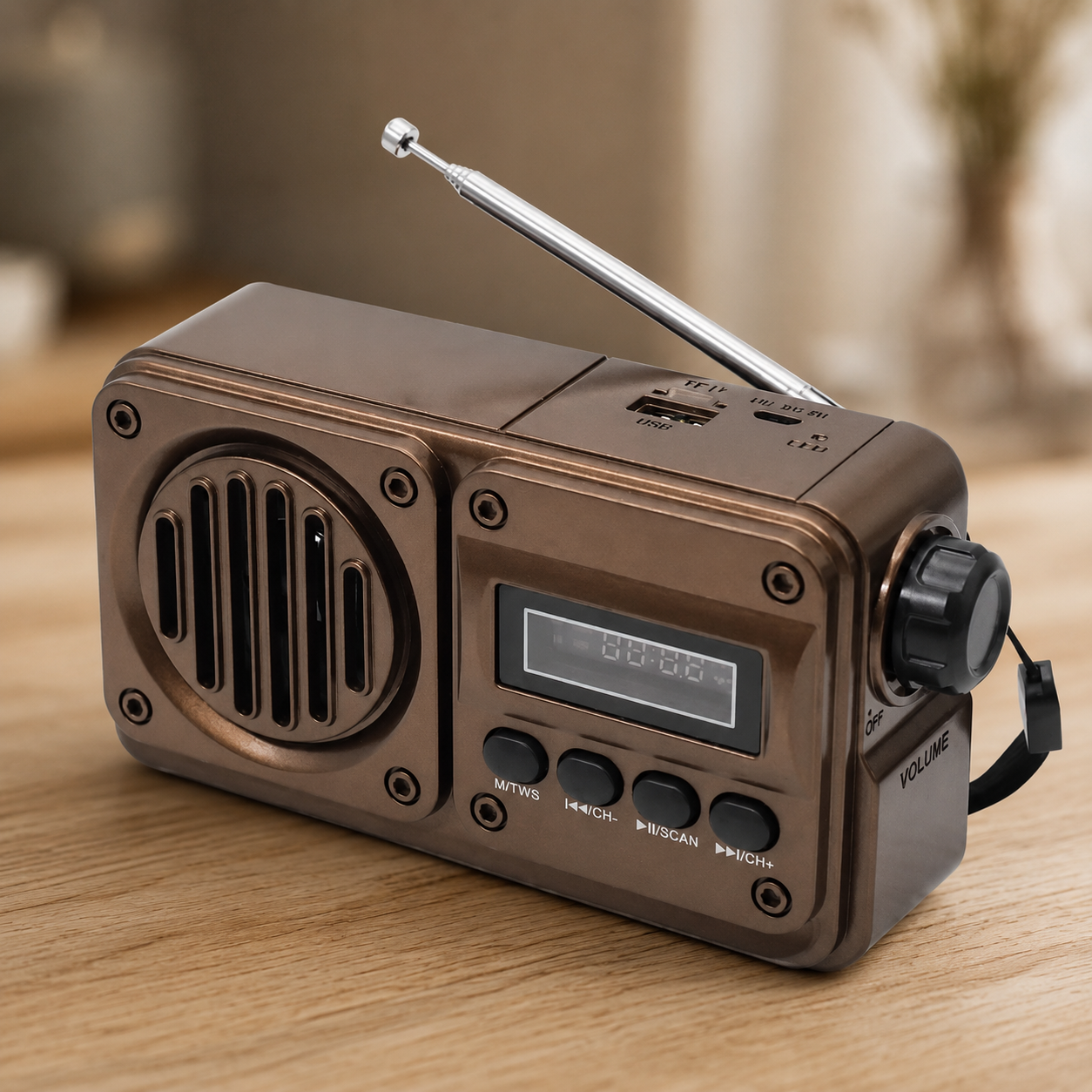 Радіоприймач Golon RX-BT499 VS Bluetooth, USB, microSD, TWS, сонячна панель, Power Bank