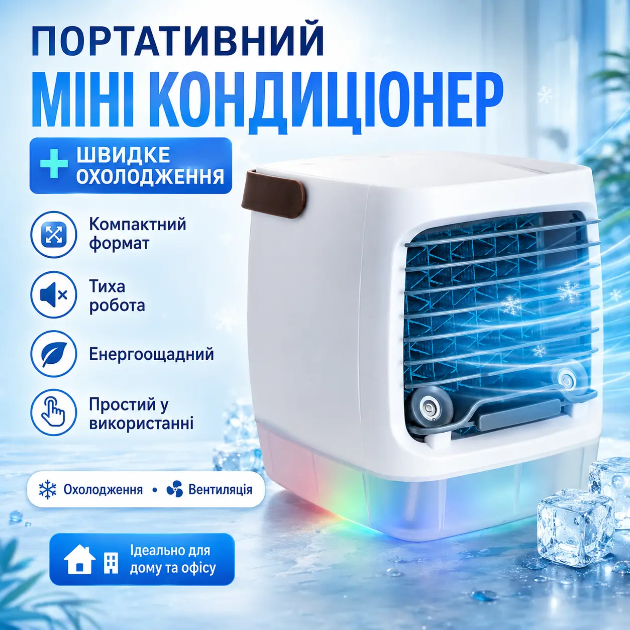 Портативний настільний кондиціонер Arctic AIR Ultra, Білий/міні кондиціонер для дому