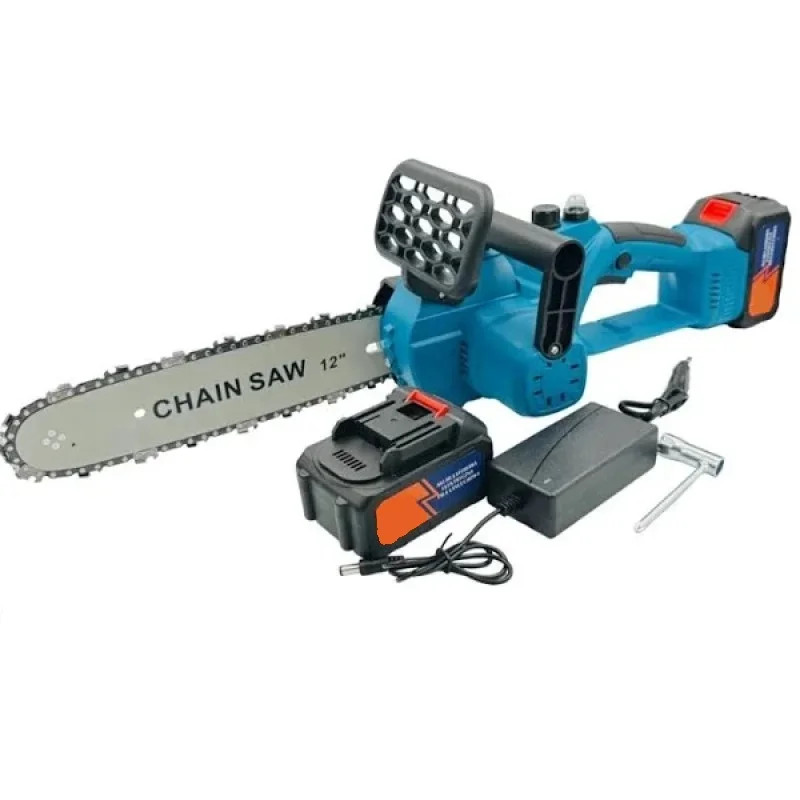 Акумуляторна ланцюгова пилка DOMOTEC Chain Saw 12″ 96V • Садова пилка DOMOTEC Chain Saw 12″ 96V із шиною 300 мм і 2 акумуляторами