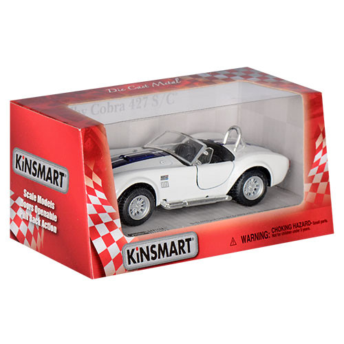 Дитяча колекційна машинка SHELBY COBRA KT5322W інерційна  Білий