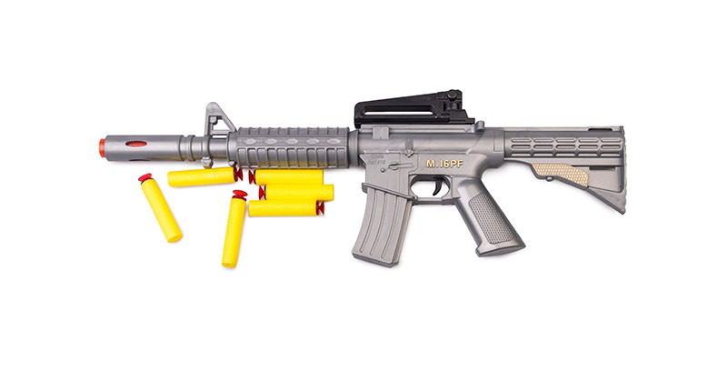 Іграшковий автомат з м9;якими кулями M16 PF Golden Gun 910GG  Сірий