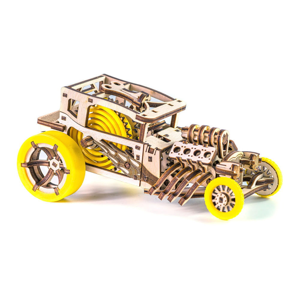 Дерев9;яний конструктор "Hot Rod" Time for Machine T4M380303 Жовтий