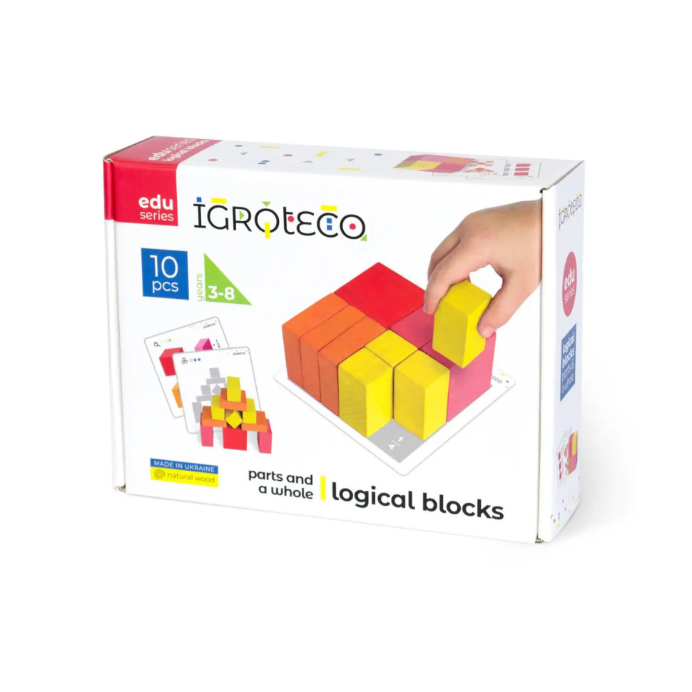 Дитячі дерев9;яні кубики "Частини та ціле" Igroteco 900460 20 кубиків