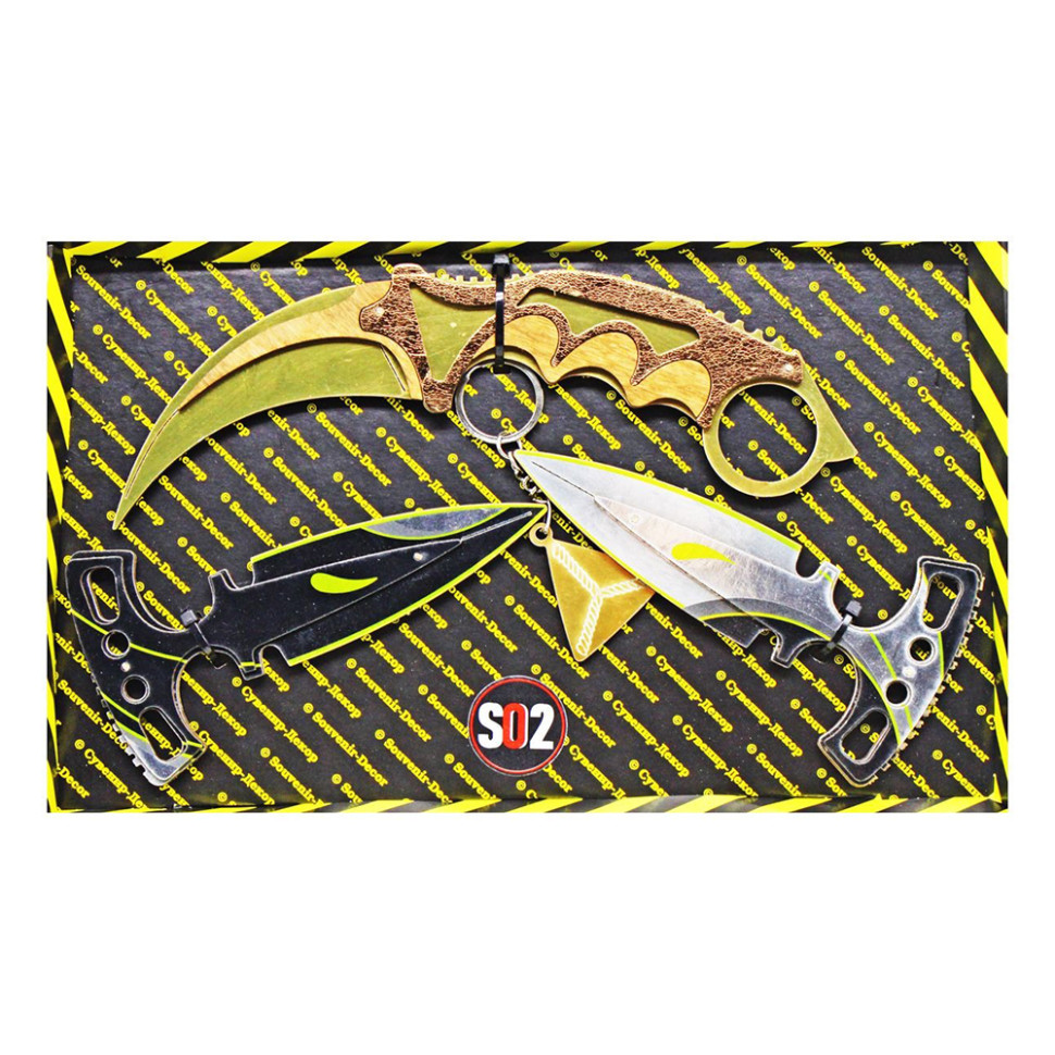 Набір сувенірних ножів дерев9;яних SO-2 "КЕРАМБІТ GOLD & HARMONY daggers" SO2-10-B