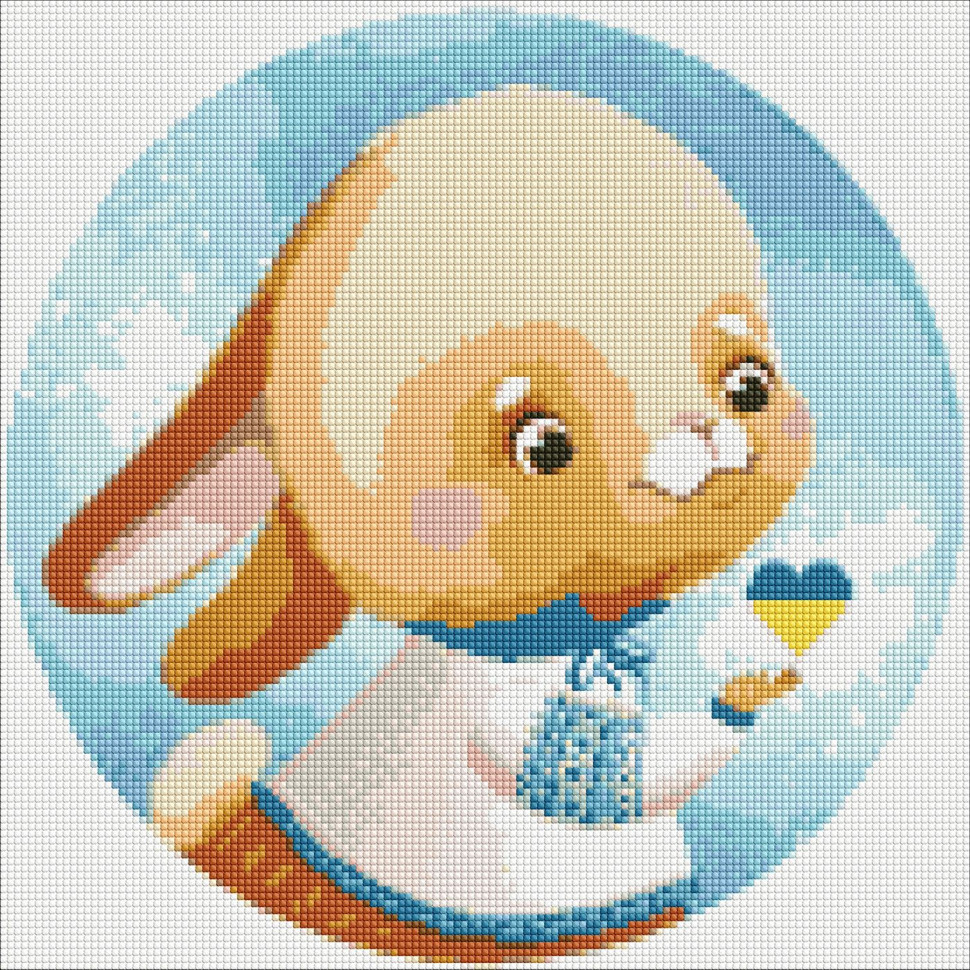 Алмазна мозаїка "Зайчик" ©Катерина Валер9;єва AMO7432 Ідейка 40х40см