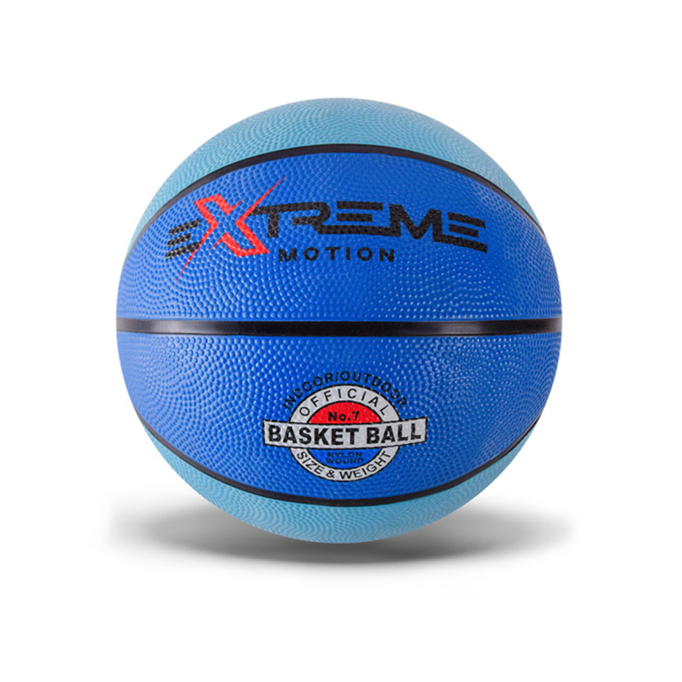 М9;яч баскетбольний Extreme Motion BB1485 № 7, 520 грам Блакитний