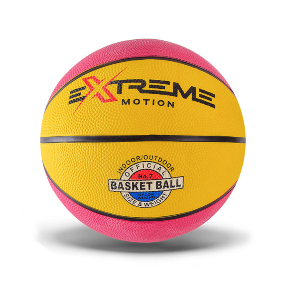М9;яч баскетбольний Extreme Motion BB1485 № 7, 520 грам Рожевий