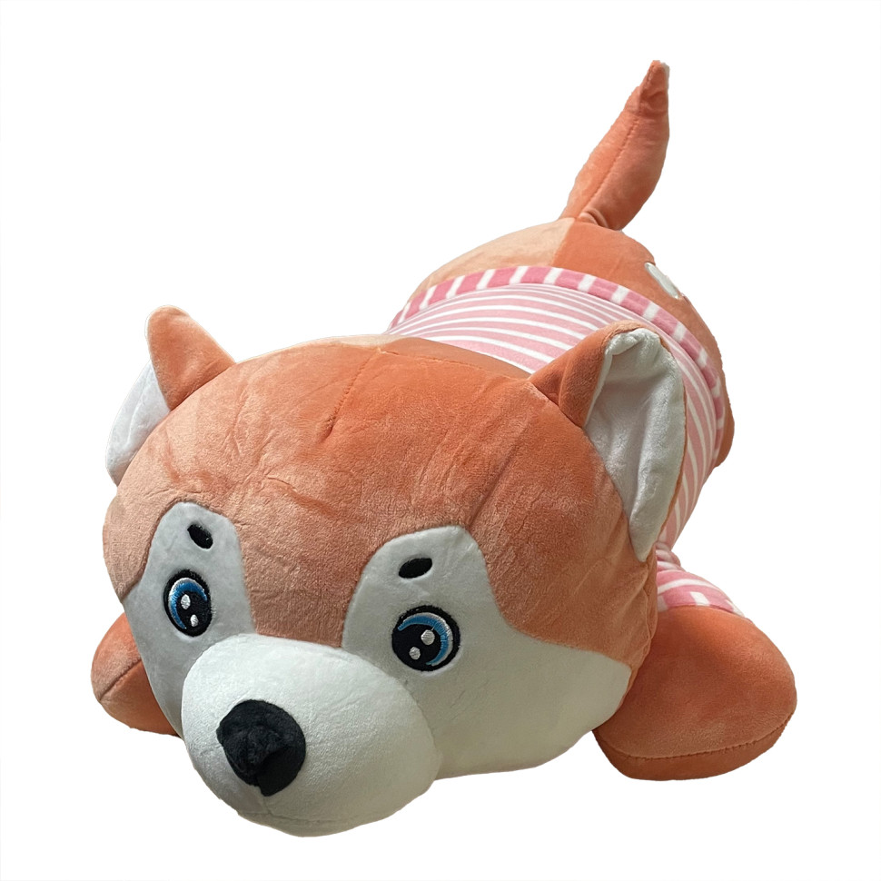 Дитяча м9;яка іграшка "Собачка" L1124(Peach) іграшка з пледом, розмір 60 см