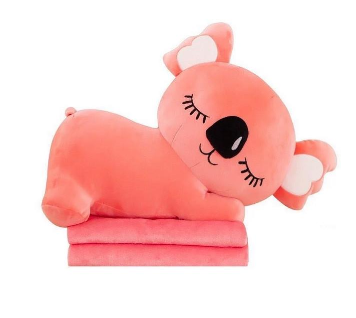 Дитяча м9;яка іграшка "Коала" L1129(Pink) іграшка з пледом, розмір 50 см