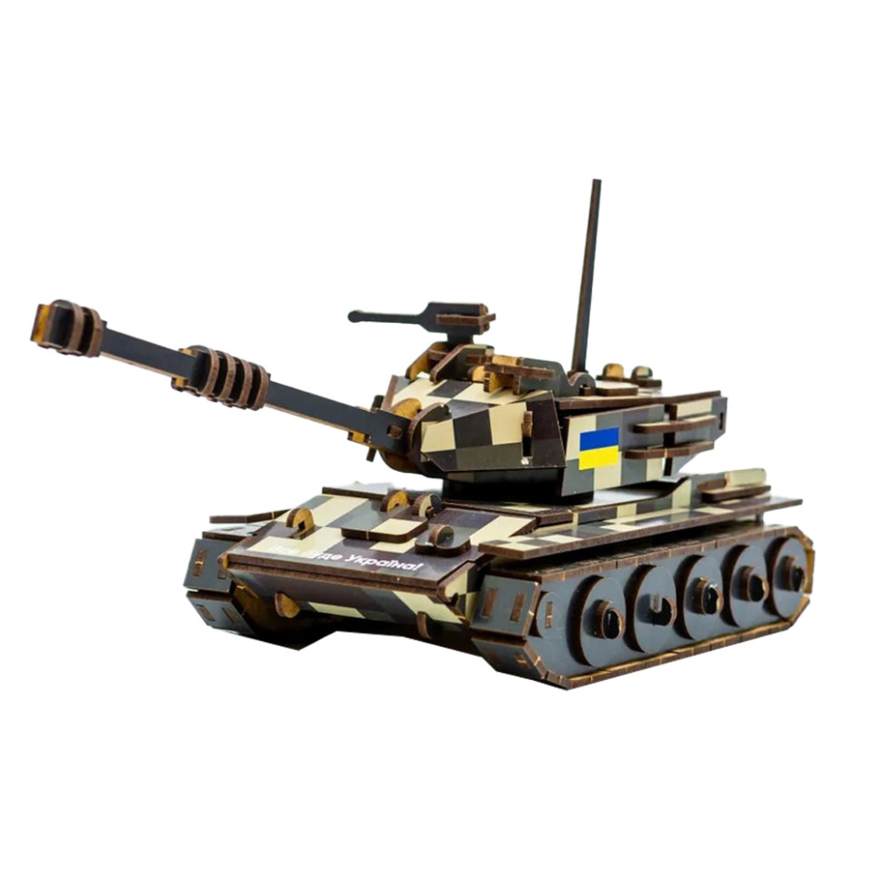 Дерев9;яний 3D конструктор Танк 162-0074, 162 деталі