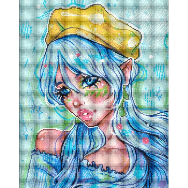 УЦІНКА! Алмазна мозаїка "Блакитноока модниця" ©nila_art_art AMO7606-UC 40х50 см