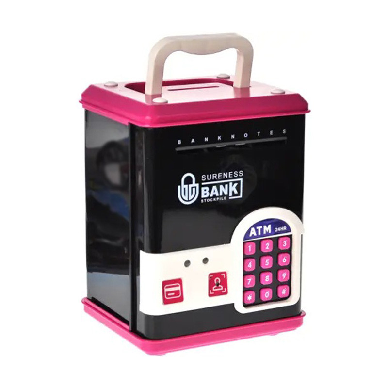 Дитяча скарбничка-сейф WF-3015H(Pink) музика, світло, пароль, імітація відбитка