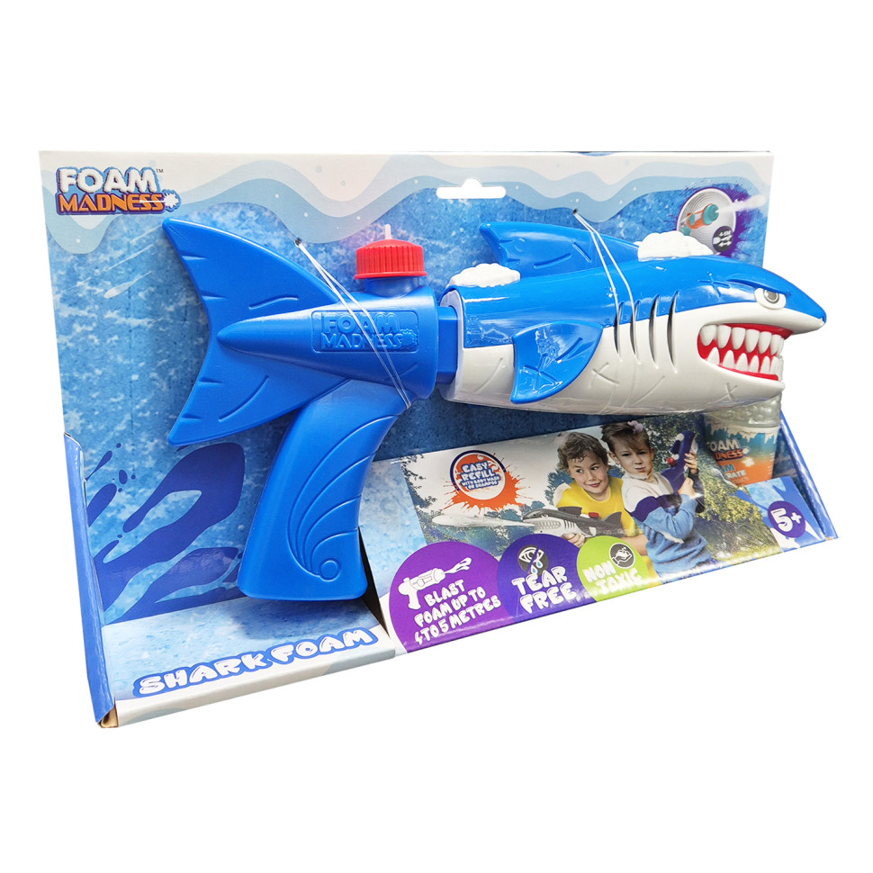 Водний пістолет Shark Foam F9101(Blue) стріляє піною, дальність 4-5 метрів