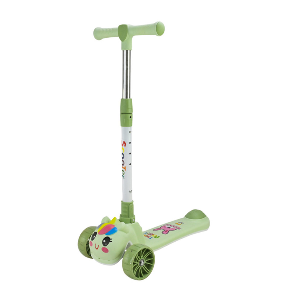 Дитячий самокат триколісний SC2619(Green) колеса PU, з музикою та світлом