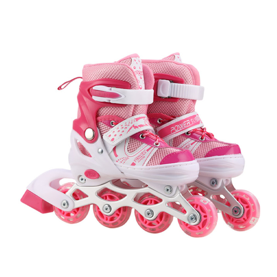 Роликові ковзани RL2501(Pink) колеса PVC, розмір S (30-33), зі світлом