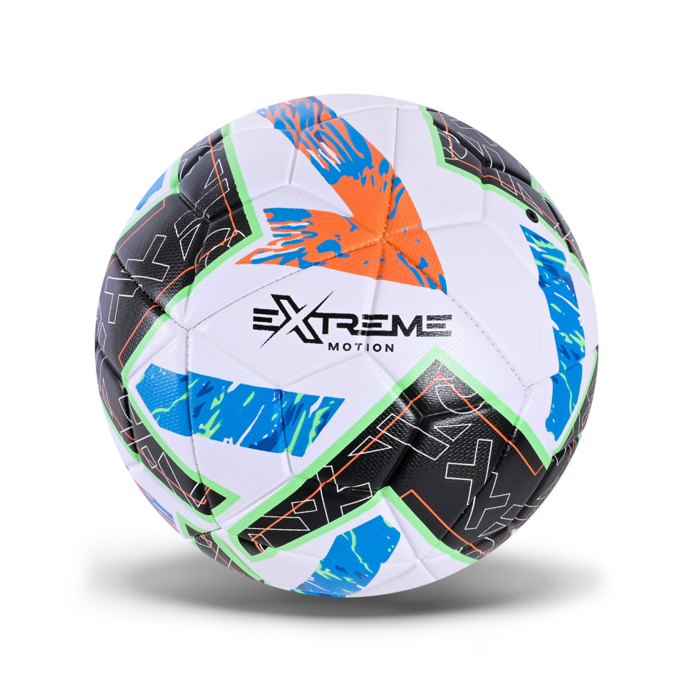 М9;яч футбольний FB25673(Black-Orange) розмір №5, PU, ​​400 гр