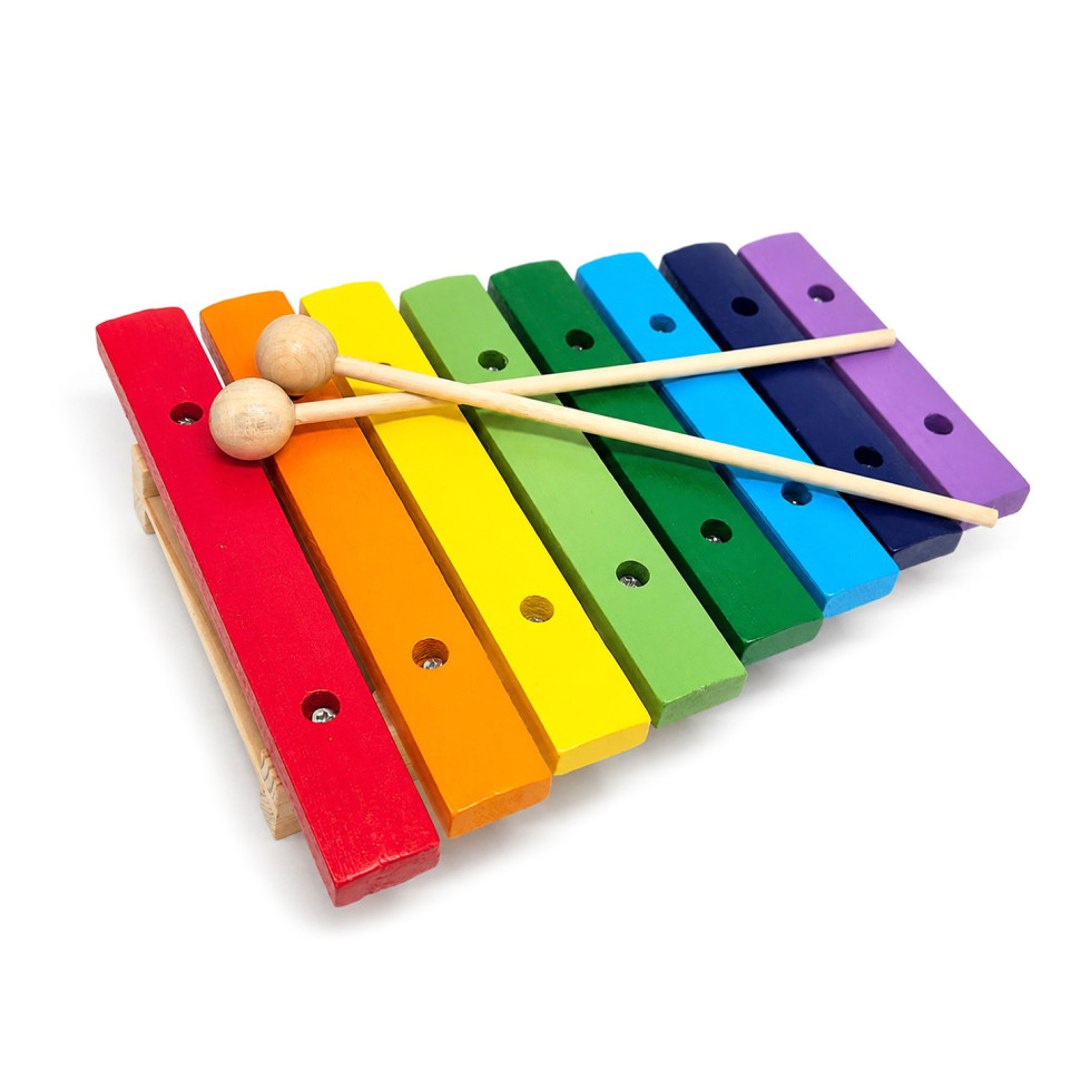 Дерев9;яний музичний ксилофон RZV101 у наборі 2 палички 19 см