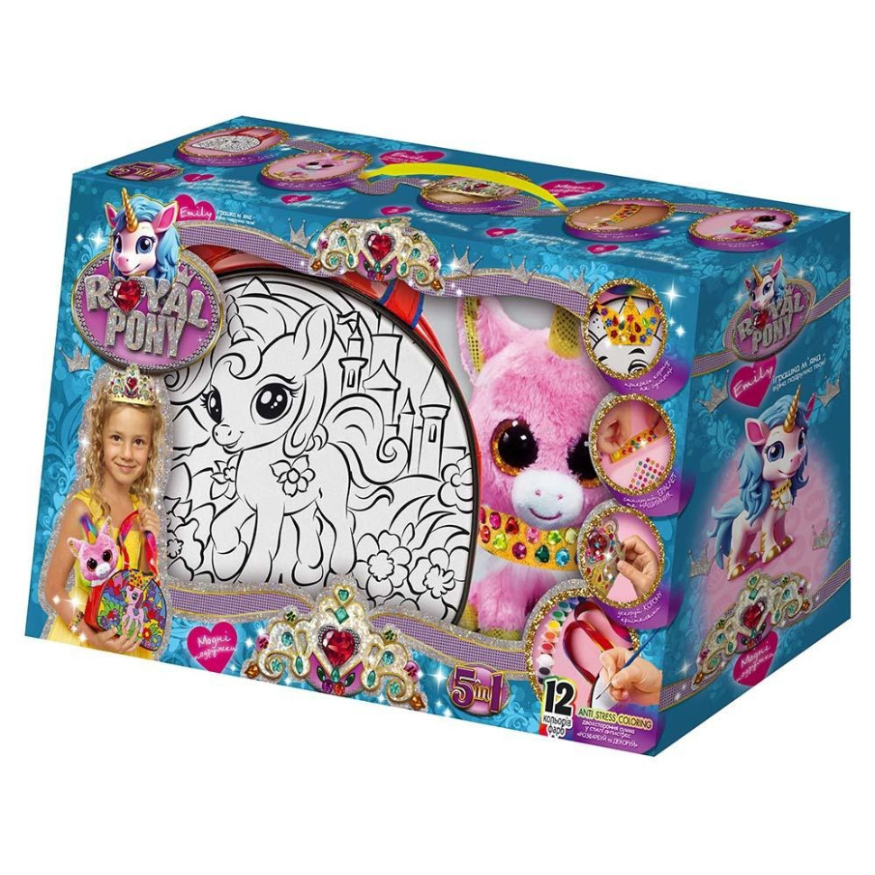 УЦІНКА!!! Набір для творчості "Royal Pony" Danko Toys RP-01-08U-UC з акриловими фарбами