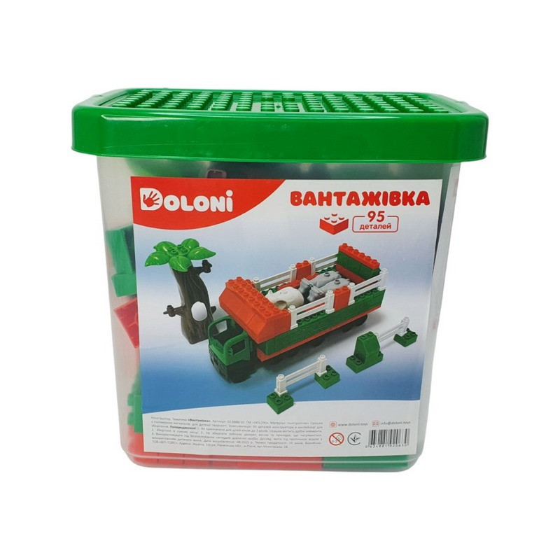УЦІНКА!!! Конструктор "Вантажівка" Doloni 013888/10-UC у пластиковому боксі, 95 деталей