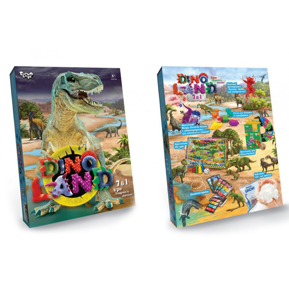 УЦІНКА!!! Набір творчої творчості "Dino Land 7 в 1" Danko Toys DL-01-01U-UC