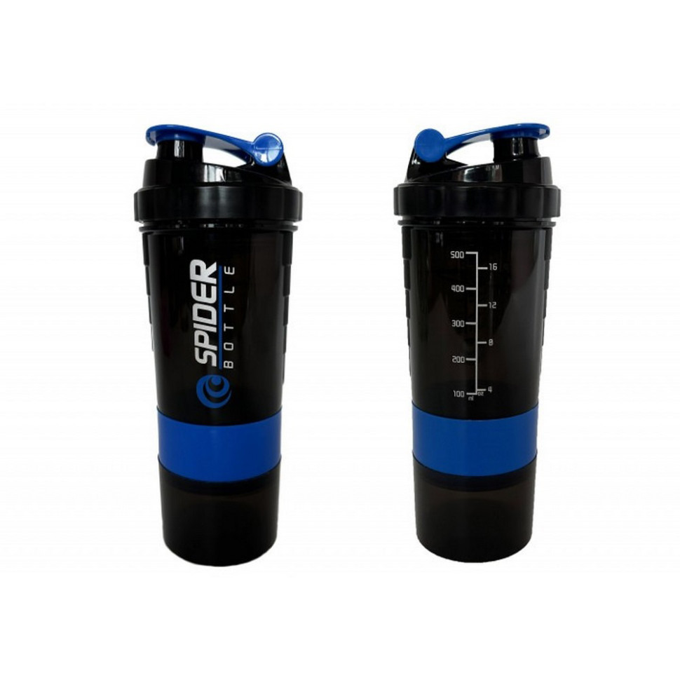 Спортивний шейкер Spider EF-7200-BL 0,5 л, чорно-синій