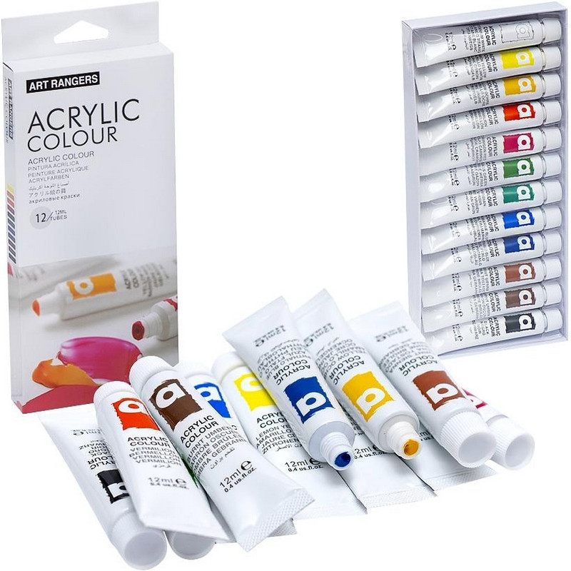 Набір акрилових фарб "Art Rangers Acrylic" PA31.12012, 12 мл, 12 кольорів