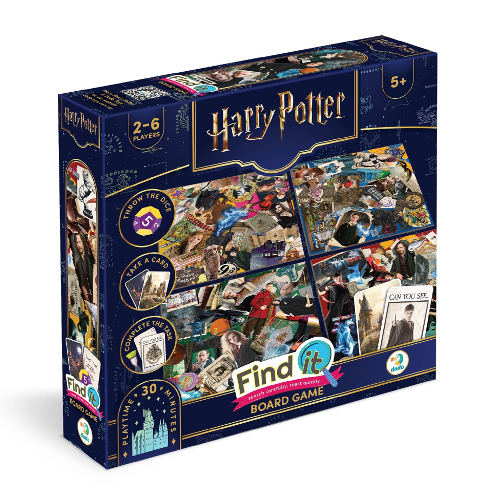 Дитяча настільна гра "Find it: Harry Potter" 200585 4 двосторонні поля 80 ігрових карток 2-6 гравців