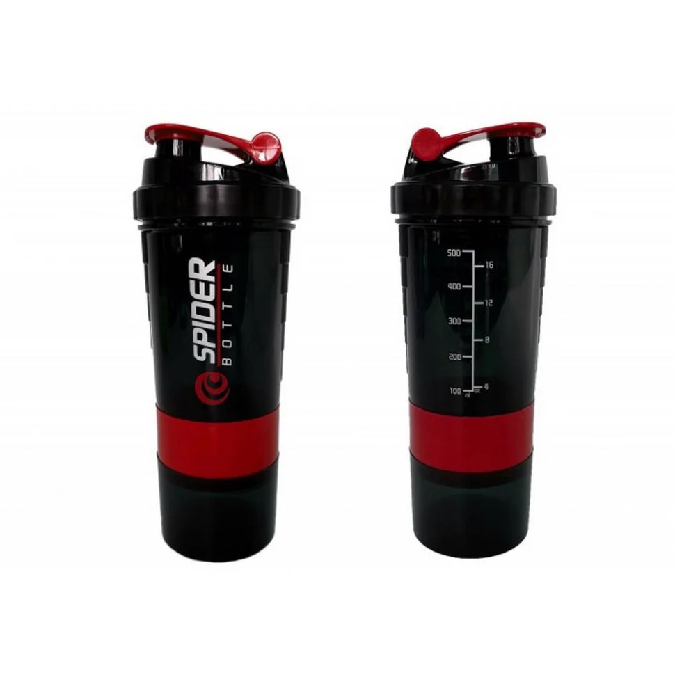 Шейкер спортивний Spider EF-7200-R 0,5 л, Чорно-червоний