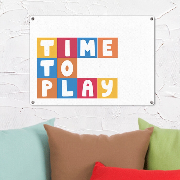 Табличка интерьерная металлическая Time to play