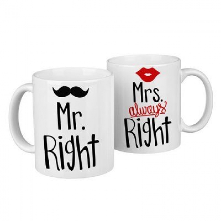 Парні чашки Mr. Right & Mrs. Always Right