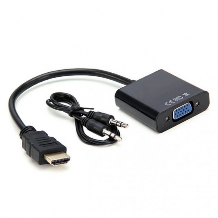 Кабель конвертер Hdmi to VGA з аудіо виходом